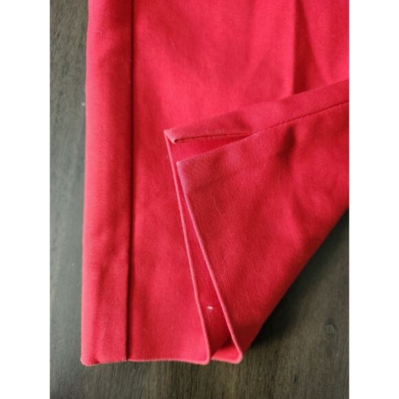 St John Women's Mid Rise Straight Legs Red Ankle Pants Size 8 Preowned - Picture 2 of 6